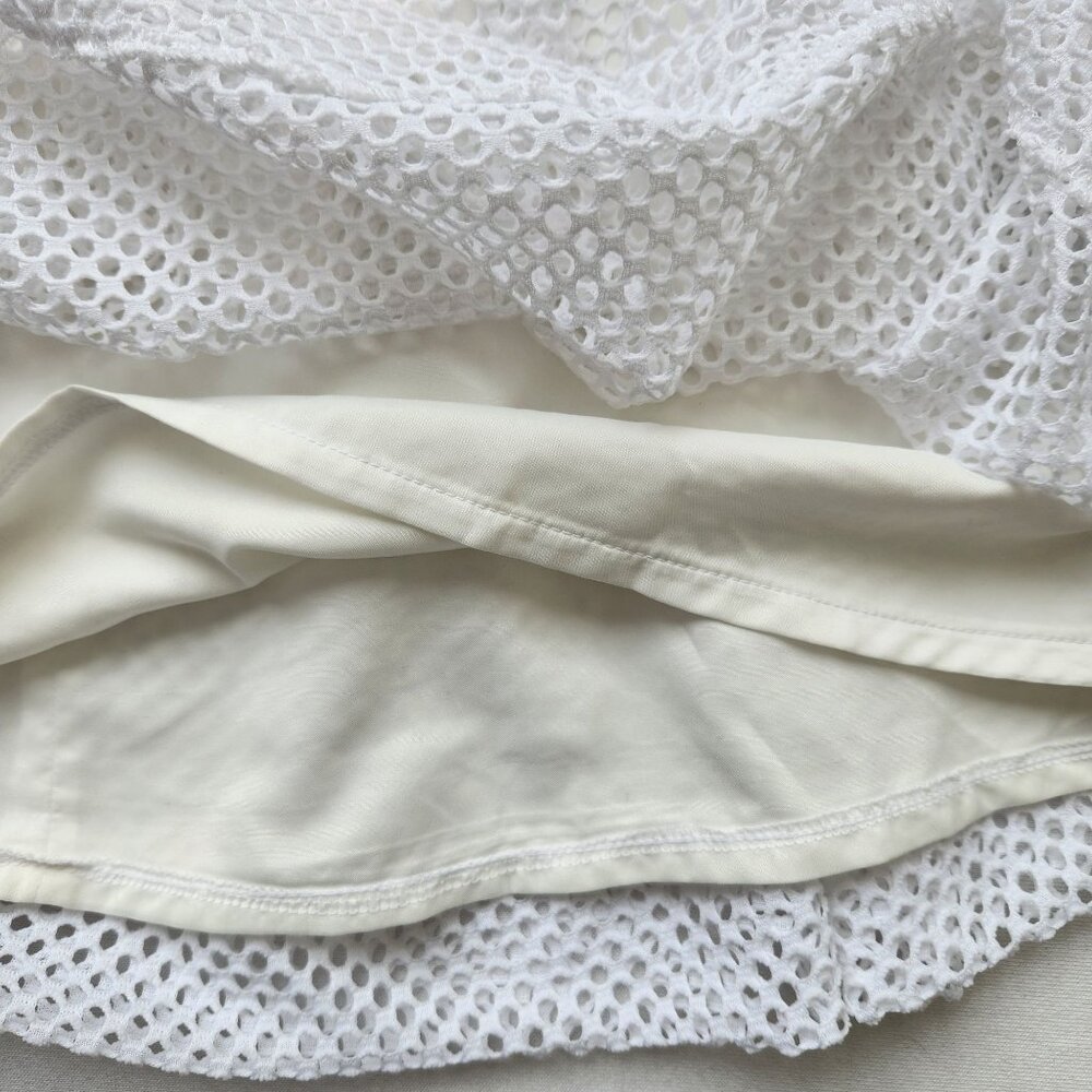 Banana Republic White Mesh Net Mini Skirt Pleated Tennis Cute Coquette Summer 2 - Picture 6 of 10